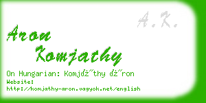 aron komjathy business card